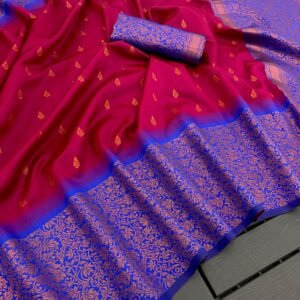 Red Color Kanjivaram Soft Silk Sarees With Rich Pallu