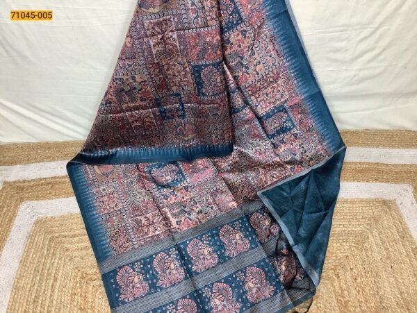 Latest Collection of Kalamkari Soft Linen Silk Saree