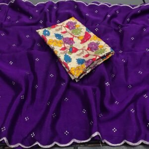 Purple Soft Chinon Silk