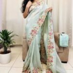 Wrinkle tissue soft designer sarees