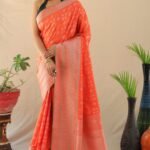 New Arrival of orage Banarasi Silk Saree