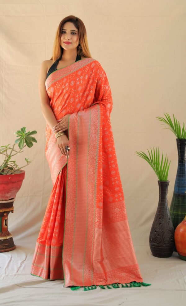 New Arrival of orage Banarasi Silk Saree