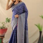 New Arrival of royal blue Banarasi Silk Saree