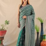 New Arrival of green Banarasi Silk Saree