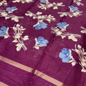 New Collection of Soft Dola Silk with floral Sequence Border.