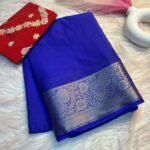 Trendy Collection of Beautiful Pure Chiffon Saree With Zari Border