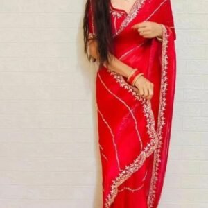 Jimmy Choo Saree With Beautiful Khatli Cut Dana Handwork Along With Hand Diamond Work